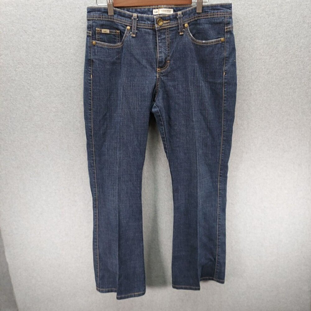 Lee Women's Legendary Mid Rise Bootcut Jeans 34 x 28.5 Dark Wash Western